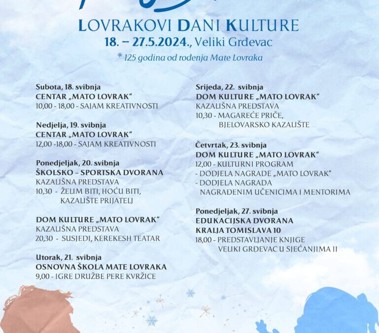 37. LOVRAKOVI DANI KULTURE – PROGRAM