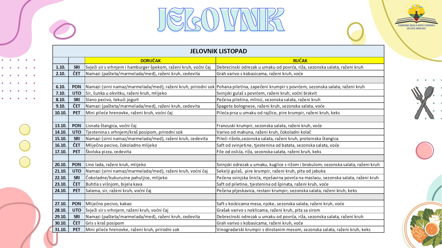 Jelovnik-listopad Jelovnik - siječanj 2024