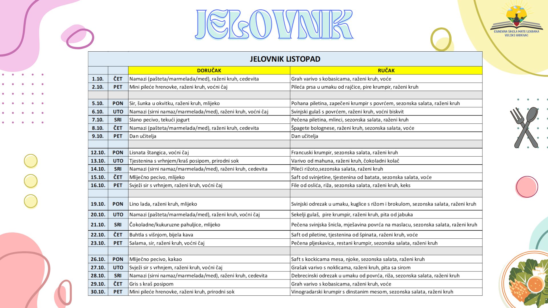 Jelovnik-listopad Jelovnik - siječanj 2024